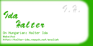 ida halter business card